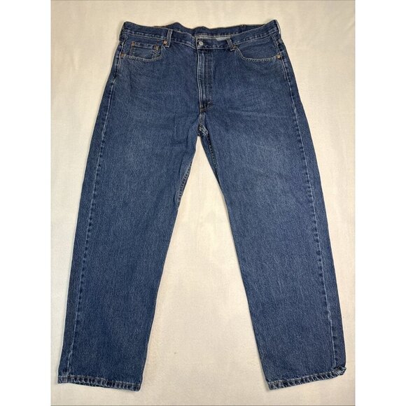 Levis 550 Jeans Mens 44x32 Blue Denim Relaxed Fit Straight Leg Med Wash - Picture 1 of 10